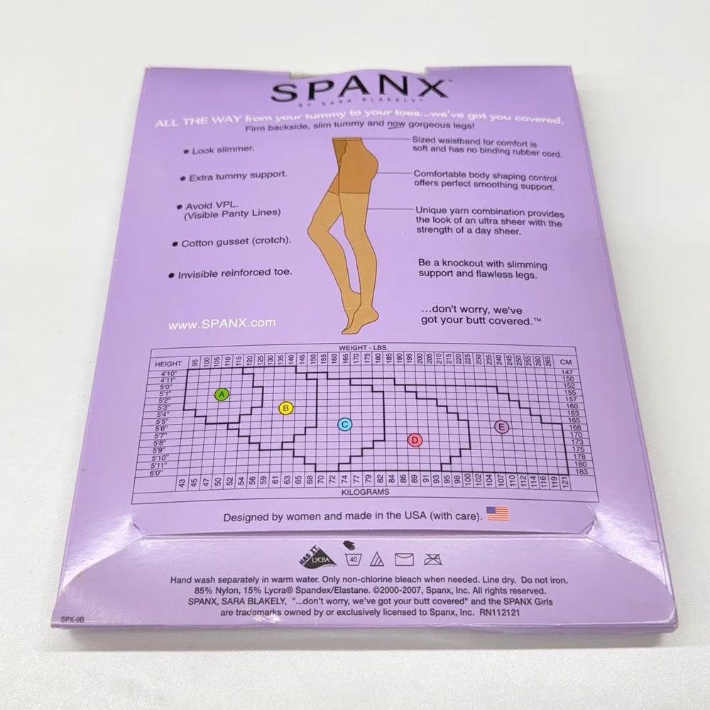 Spanx All The Way Full‎ Length Hose Nude 1 Super Control Pantyhose Size E NEW